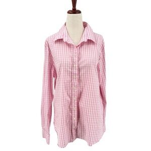 The Shirt by Rochelle Behrens Pink Gingham Button Down XL